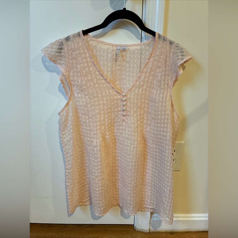 ELLE pink size L flutter sleeve top
